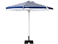 Striped Umbrella - 3m Octagonal - Blue/White